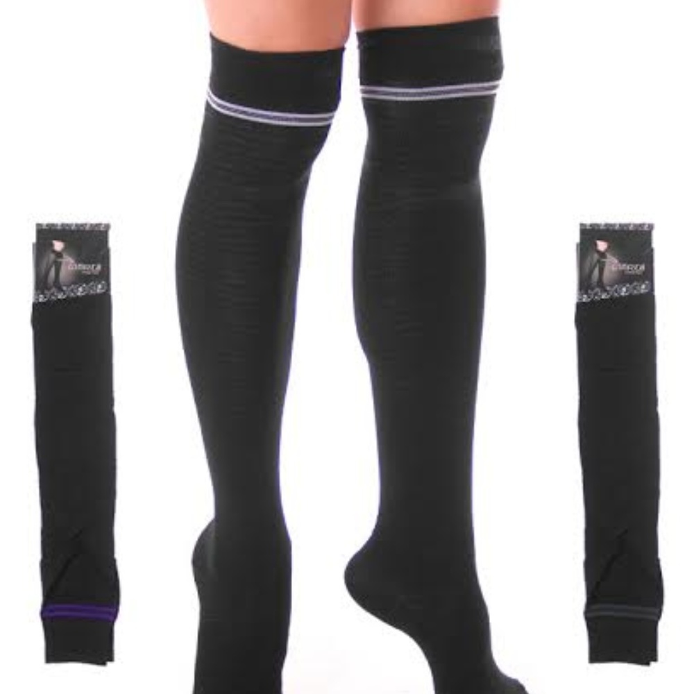 Over the Knee tights (grey stripe)